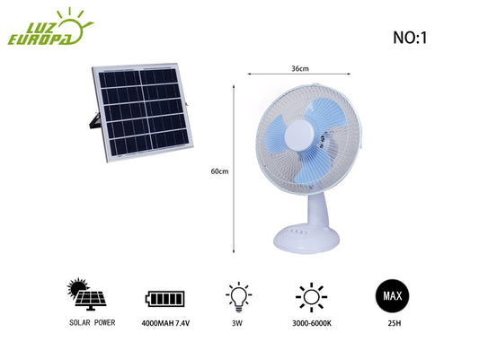 Ventilador de escritorio solar
