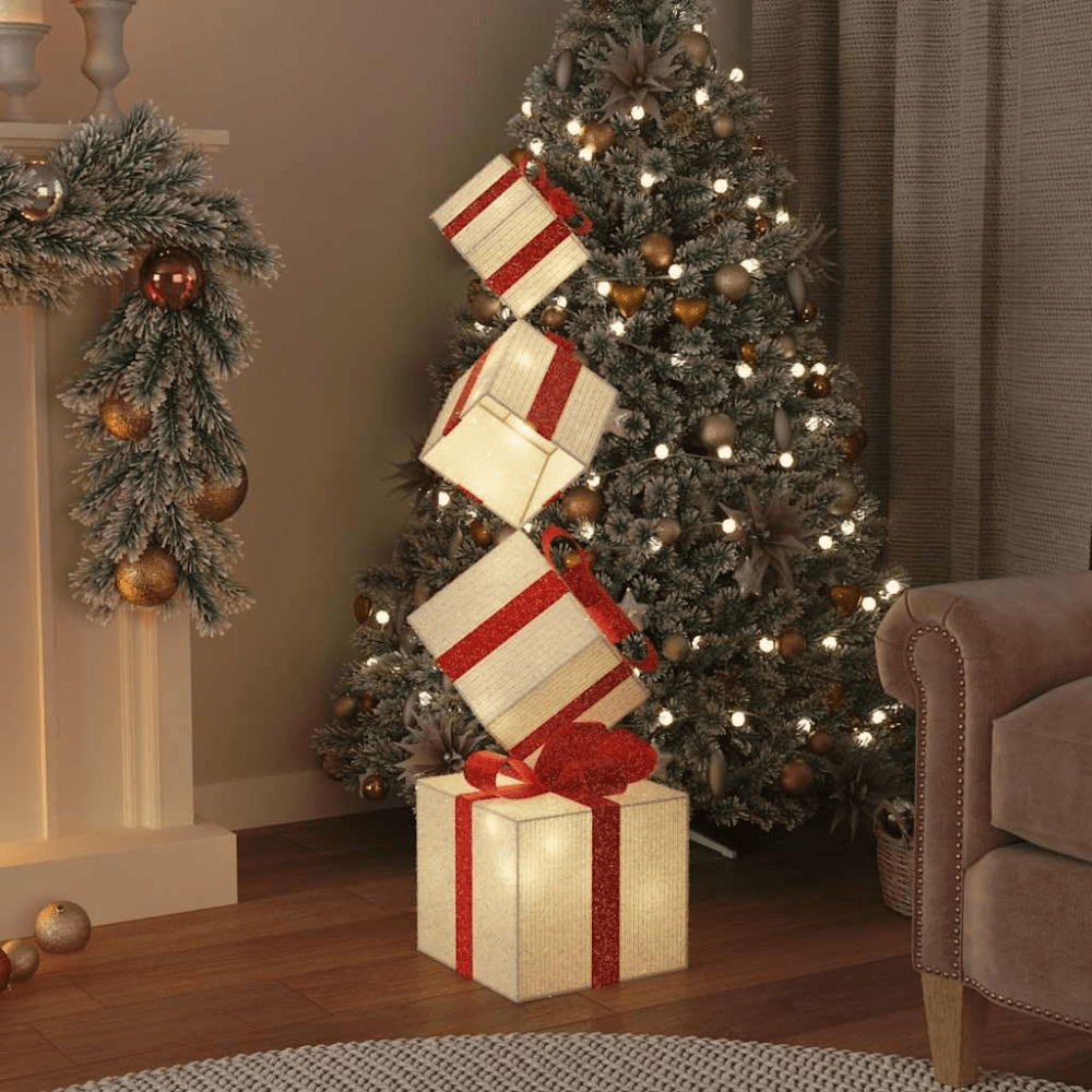 1740738307745 4 Cajas de Regalo Luces de Navidad funciona con 3 pilas AA