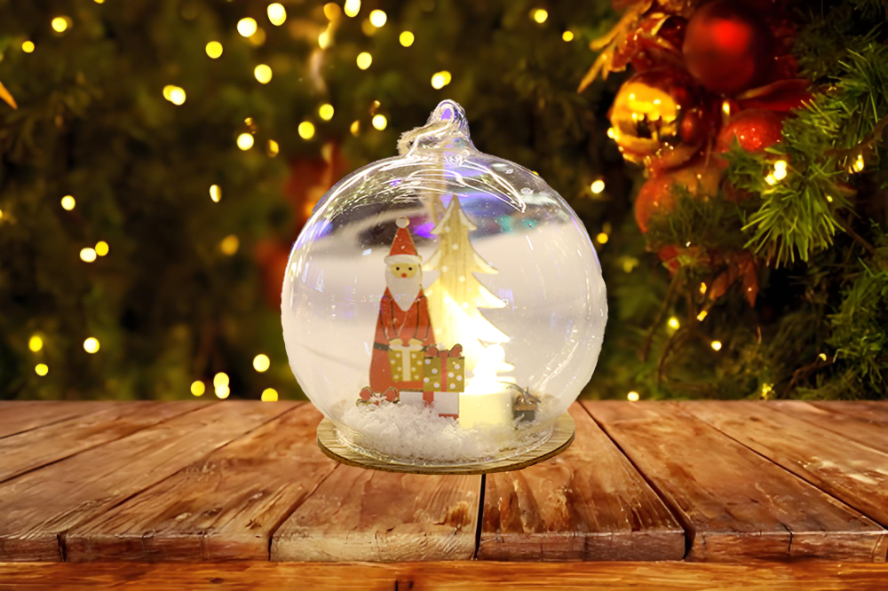 Bola de cristal con iluminacion Navidad