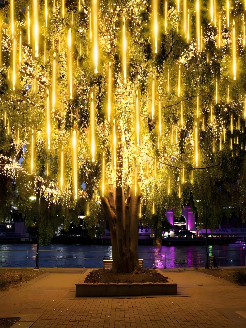 Guirnalda Luces Solar Lluvia Meteoros