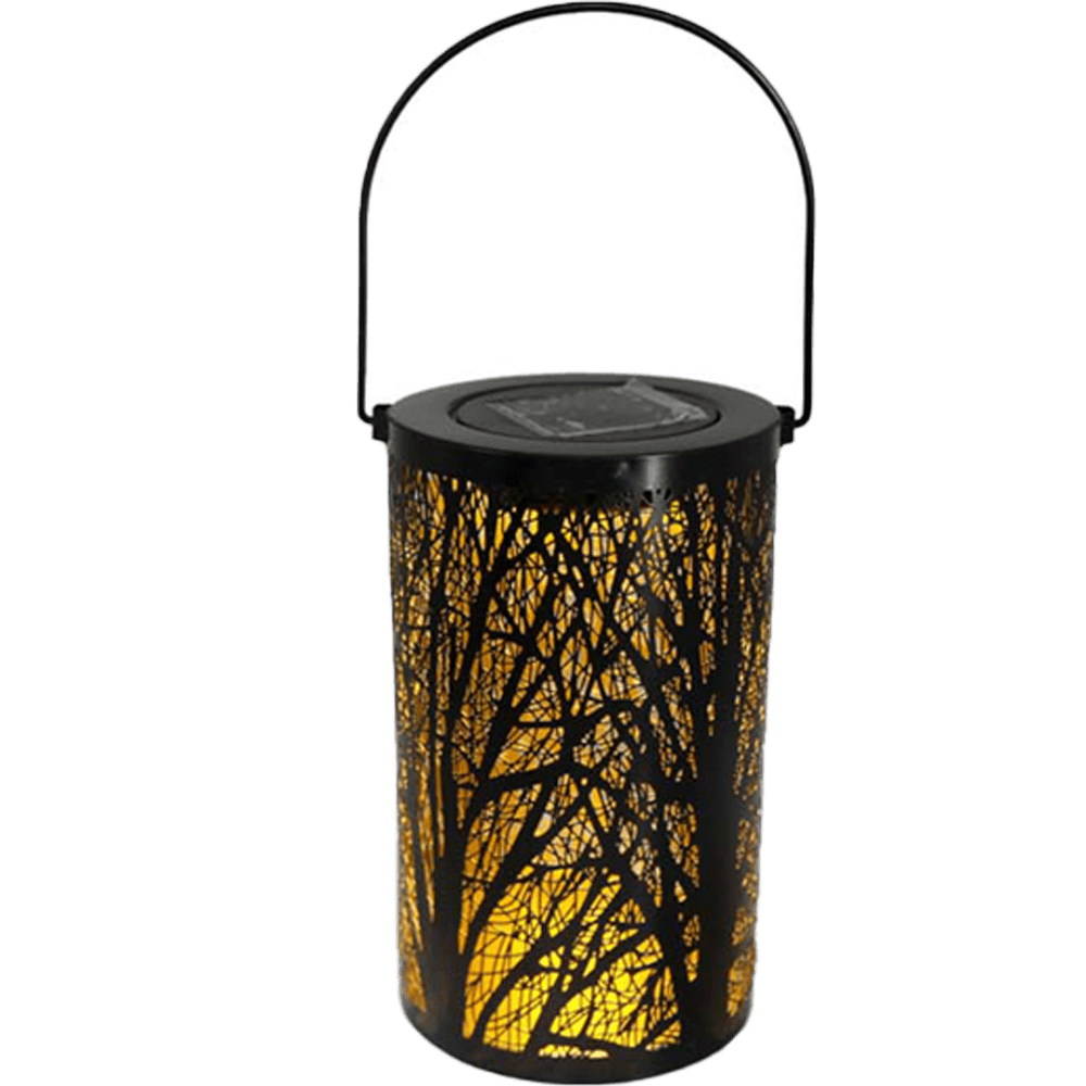 60358 Luz solar árbol luces de hierro hueco linternas al aire libre patio jardín paisaje adornos césped decoración luz de la noche