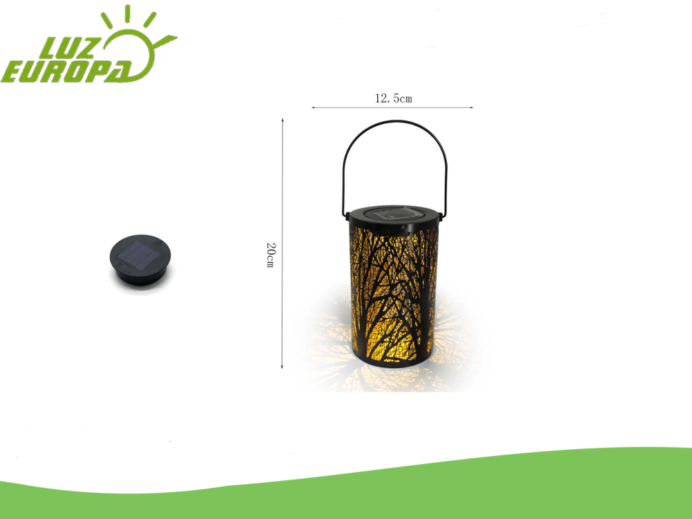 Luz solar árbol luces de hierro hueco linternas al aire libre patio jardín paisaje adornos césped decoración luz de la noche