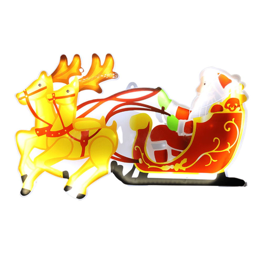 Luces de Neón doble cara - Santa en carro con renos