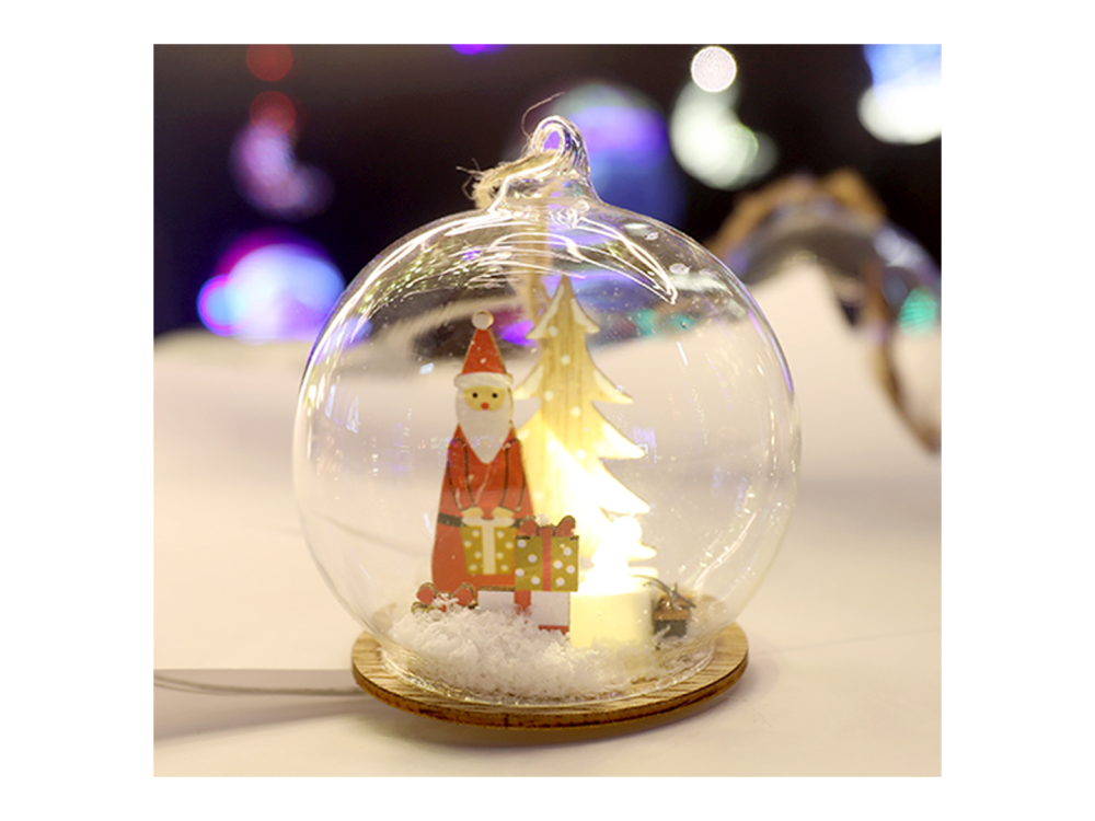 Bola de cristal con iluminacion Navidad