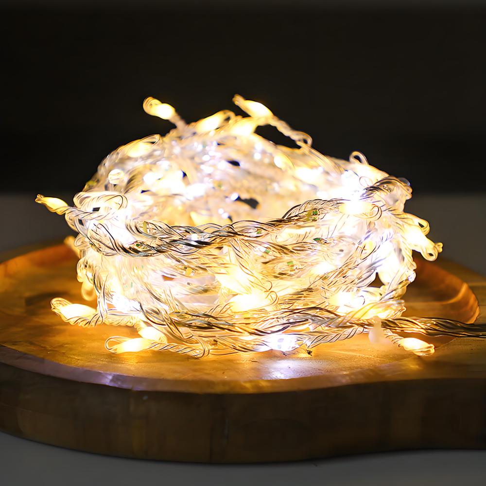 89ec5ca2-7858-4e2d-93b7-3118f2c8423f Guirnalda Luces de cable de Navidad , cuerda plateado , con luces de diversos colores