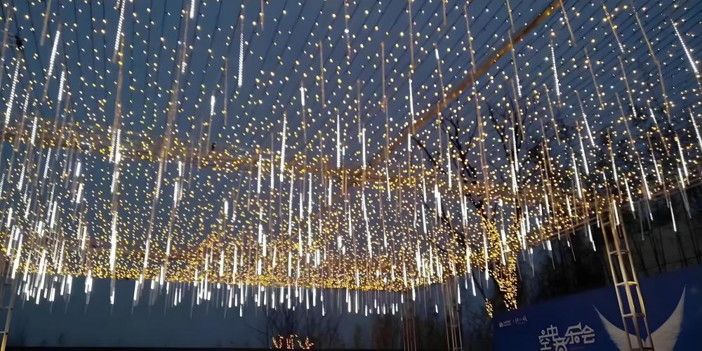 Guirnalda Luces Solar Lluvia Meteoros