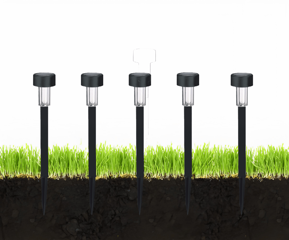 lámpara solar para cesped ，36x5.4cm ,luz blanca ，12 piezas